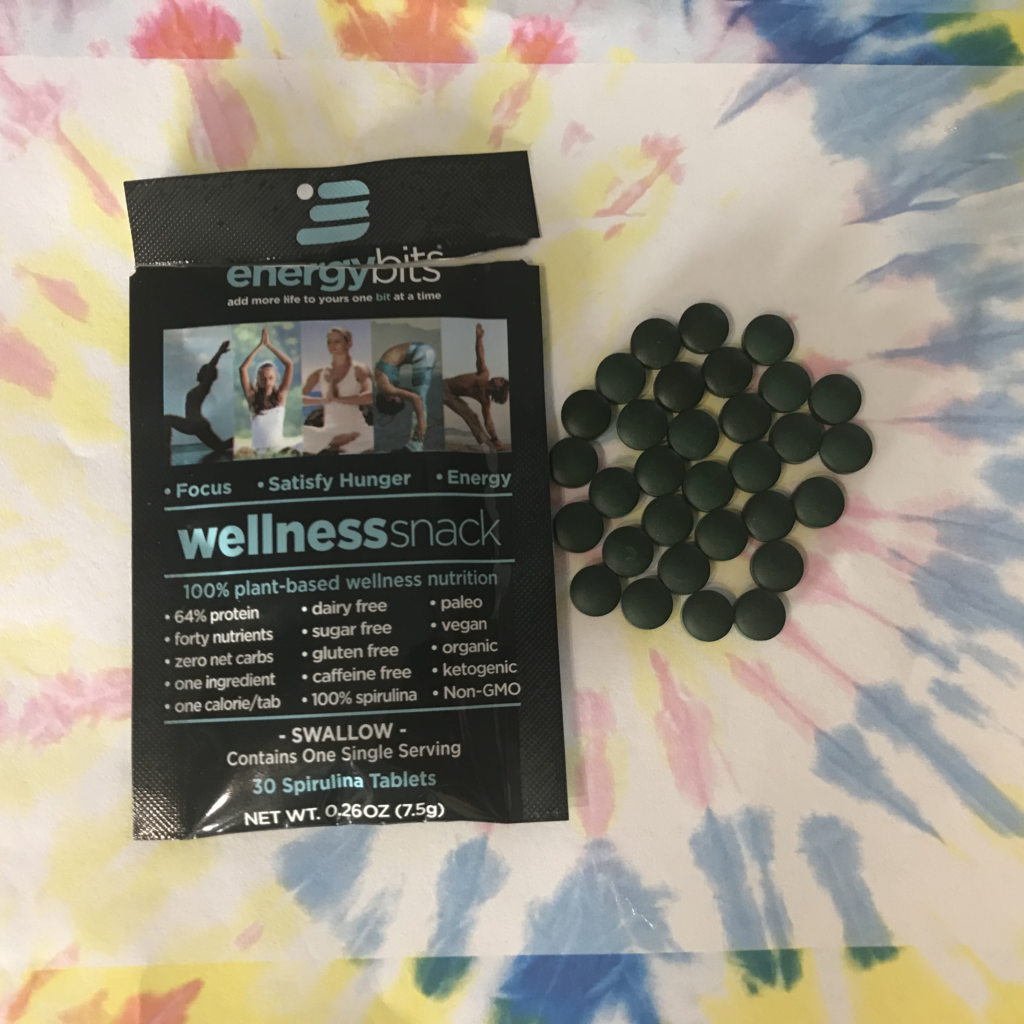 A single serving of ENERGYbits blue-green algae tablets