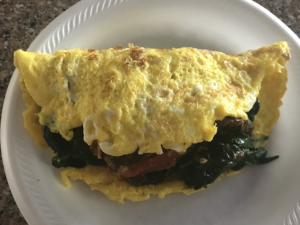Pescetarian keto spinach and sardine omelette