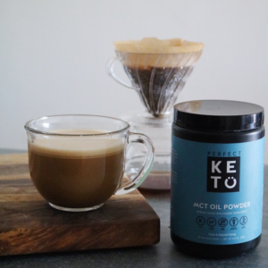 Keto coffee with Perfect Keto MCT Oil Powder
