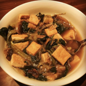 Vegan Keto Fried Tofu Soup